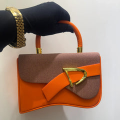 FREE SHIPPING Curved Base Dual-Texture Cross Body Bag